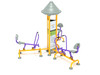 Royal Triple Station Rower - Purple Rails/Sunglow Yellow Posts