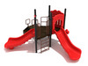 Custom Colors - Primary Red Slides, Matte Black Posts, Brown Rails