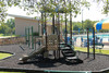 Black Rubber Mulch with 2by2 8" Border Timbers