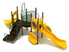 Custom Colors - Sunglow Yellow Slides/Panels/Climbers, Rainforest Green Rails, Brown Posts