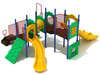 Custom Colors - Sunglow Yellow Slides, Primary Green Climbers/Panels, Brick Red Rails, Cobalt Blue Posts