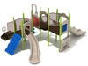 Custom Colors - Beige Slides/Panels, Pacific Blue Climbers, Lime Green Posts, Brown Rails