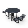 46" Round Solid Top w Expanded Metal Seats and 3 Seat Accessible