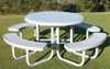 46" Round Solid Top w Punched Steel Seats