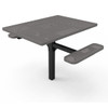 46" Square Pedestal Table - 2 Seat Accessible with Inground Mount and Punched Steel Options