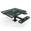46" Square Pedestal Table - 3 Seat Accessible with Surface Mount and Expanded Metal Options