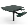 46" Square Pedestal Table - 3 Seat Accessible with Inground Mount and Punched Steel Options