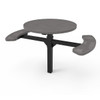 46" Round Pedestal Table - 2 Seat Accessible with Inground Mount and Punched Steel Options