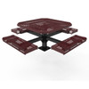 46" Octagon Pedestal Table With Rolled Seats - With Surface Mount and Expanded Metal Options