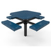 46" Octagon Pedestal Table With Rolled Seats - With Inground Mount and Punched Steel Options