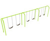 3-Bay Arch Swing in Lime Green with Black Belt Seats