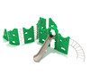 Craggy Crest Rock Climber and Slide with Sand Dollar Posts, Sand Dollar Rails, Primary Green Climbing Walls, Tan Hand holds and Beige Slide