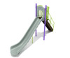 6' Straight Single Slide with Gray plastic, Purple posts and Lime Green rails