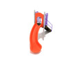 4' Left Turn Slide with Orange plastic, Silver posts and Purple rails
