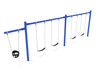 Single-Post 2-Bay 1-Cantilever Swing in Cobalt Blue with Black (4) Belt and (1) Bucket Seats