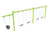 Single-Post 2-Bay 1-Cantilever Swing in Lime Green with Black (4) Belt and (1) Bucket Seats