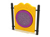 Ball Maze Free Standing Panel with Matte Black Posts, Sunglow Yellow Panel and Purple Insert