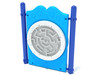 Ball Maze Free Standing Panel with Cobalt Blue Posts, Sky Blue Panel and Gray Insert