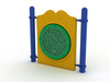 Ball Maze Free Standing Panel with Cobalt Blue Posts, Sunglow Yellow Panel and Primary Green Insert