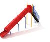 8' Straight Tube Slide with Primary Red plastic, Sunglow Yellow posts and Cobalt Blue Rails