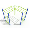 Freestanding 90-degree Horizontal Climber - Cobalt Blue Posts/Lime Green Rails