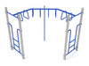 90-Degree Trapezoid Loop Ladder - Silver Posts/Cobalt Blue Rails 90-Degree Trapezoid Loop Ladder - Silver Posts/Cobalt Blue Rails