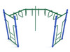 90-Degree Trapezoid Loop Ladder - Cobalt Blue Posts/Rainforest Green Rails 90-Degree Trapezoid Loop Ladder - Cobalt Blue Posts/Rainforest Green Rails