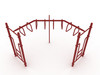 90-Degree Trapezoid Loop Ladder - Brick Red Posts and Rails