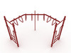 90-Degree Trapezoid Loop Ladder - Brick Red Posts and Rails 90-Degree Trapezoid Loop Ladder - Brick Red Posts and Rails