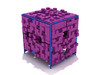 The Pixel Cube Climber in Pacific Blue (metal) and Purple (plastic). Add color and a modern design to any playground site
