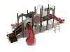 Barberton Spark Playground Structure - Custom Colors (Terra Cotta Slides; Silver Rails; Brown Posts; Gray Panels)