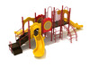 Barberton Spark Playground Structure - Custom Colors (Brick Red Posts/Rails; Sunglow Yellow Slides; Primary Red/Sunglow Yellow Panels)