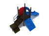 Custom Colors - Matte Black Posts/Rails, Primary Red Panel, Pacific Blue Slide/Climber