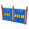 Learning Junction with Brick Red Posts, Blue Panel with White Engraving and Sunglow Yellow Wheels
