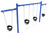 1-Bay 2-Cantilever Swing in Cobalt Blue with Black Bucket Seats