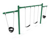1-Bay 2-Cantilever Swing in Rainforest Green with Black Belt and Bucket Seats