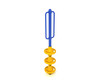 Freestanding Pod Climber - 3 Pod- Cobalt Blue Post/Rail & Sunglow Yellow Plastic