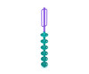 Freestanding Pod Climber - 6 Pod- Purple Post/Rail & Teal Plastic