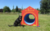 Double Bow Wow Barrel with Custom Dog House in Red