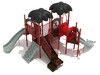 Custom Colors - Black Roofs, Gray Slides/Climber, Brick Red Posts/Rails, Gray/Primary Red Bridges