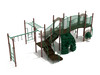 Whitefish Bay Spark Structure - Custom Colors (Rainforest Green Rails/Climbers; Brown Posts; Beige Slides)