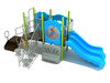 Mystic Spark Playground Structure - Custom Colors (Sky Blue Slides/Panels; Silver Rails; Gray Climbers; Lime Green Posts)