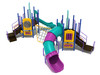 Twinsburg Spark Playground - Custom Colors (Plum/Teal Slides; Purple Rails; Cobalt Blue Posts; Sunglow Yellow/Plum Climbers)