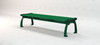 Heritage Backless Bench - Green Slats/Green Frame