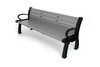 Heritage Park Bench - Gray Slats/Black Frame