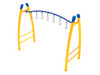 Curved Post Curved Overhead Swinging Ring Ladder with Sunglow Yellow posts, Cobalt Blue Rails and Cobalt Blue Post caps