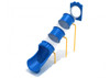 7ft Straight Tube DIY Slide with Sunglow Yellow metal and Pacific Blue plastic - Slide and Mounts Only