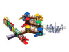 Durant Inclusive Train Play Structure Side View with Matte Black Posts, custom colored rails and custom colored plastics