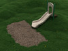 3' Single Straight Slide with Beige Plastic and Rainforest Green posts