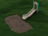 3' Single Straight Slide  with Beige Plastic and Teal posts